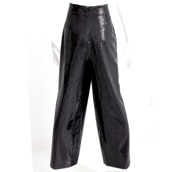 St John Evening Pants Wide Leg Embellished Black Paillette Sequins Formal Sz 12 - Picture 5 of 7